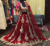 Indian Arabic Red Wedding Dresses With Gold Lace Wedding Dress With Half Sleeve Blue Dubai Bride Gown
